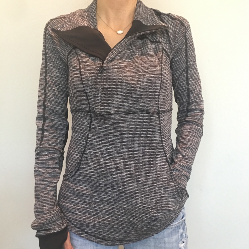 Lululemon Black and White Zip Up Pullover